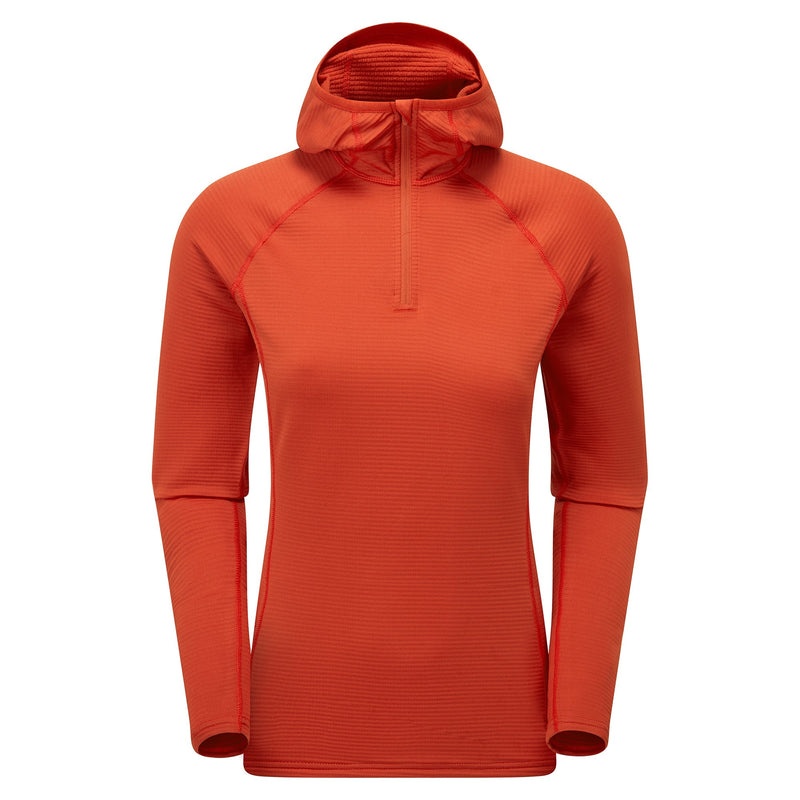 Montane Protium Lite Pull On Fleece Hoodie Dam Orange | HQAYML742