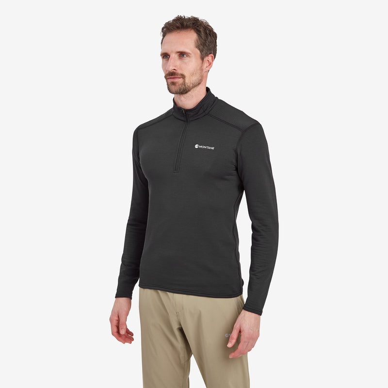 Montane Protium Lite Pull On Fleece Tröjor Herr Svarta | PHGTQA831