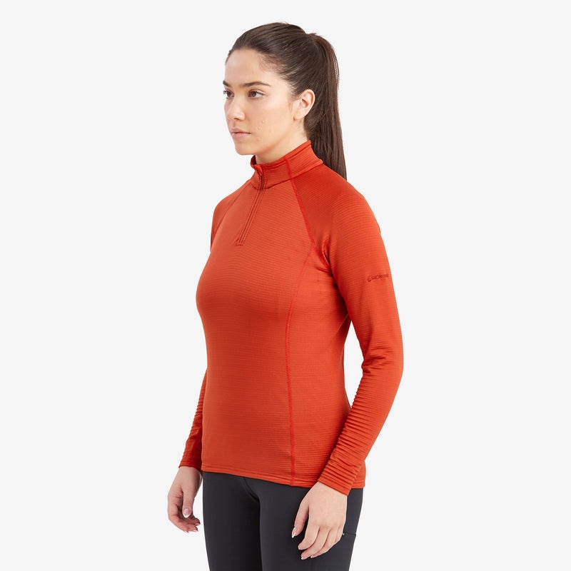 Montane Protium Lite Pull On Fleece Tröjor Dam Orange | ZEAGKF743