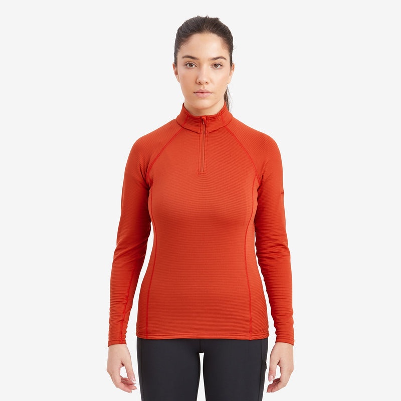 Montane Protium Lite Pull On Fleece Tröjor Dam Orange | ZEAGKF743