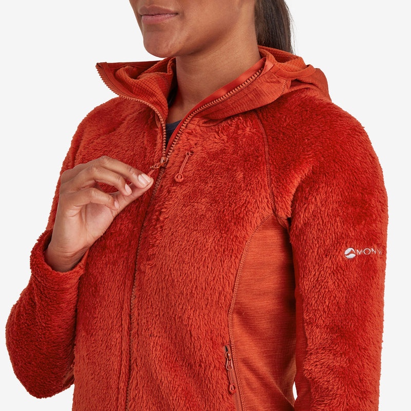 Montane Protium XPD Hooded Fleecejackor Dam Orange | SKOLZV302