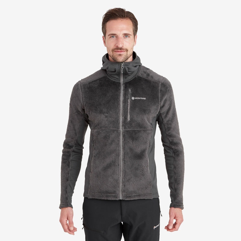 Montane Protium XPD Hooded Fleecejackor Herr Mörkgrå | GKOTSZ453