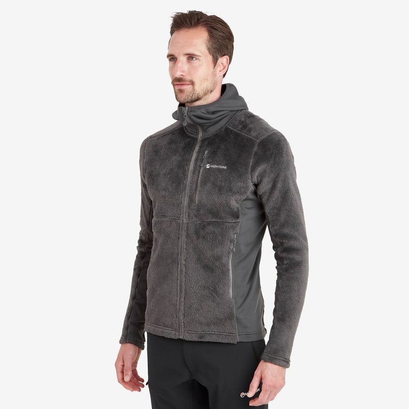 Montane Protium XPD Hooded Fleecejackor Herr Mörkgrå | GKOTSZ453