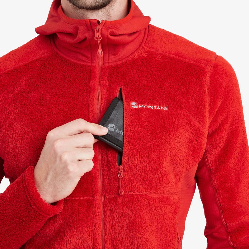 Montane Protium XPD Hooded Fleecejackor Herr Röda | QTYVZW805