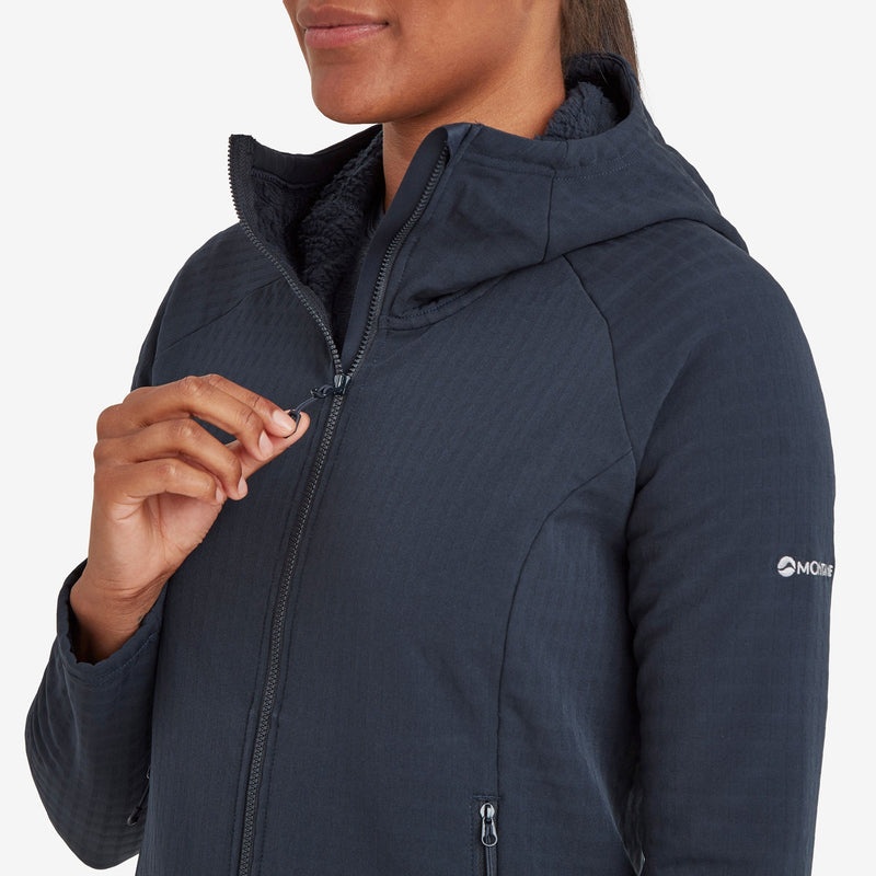 Montane Protium XT Hooded Fleecejackor Dam Marinblå | BRMHCJ125