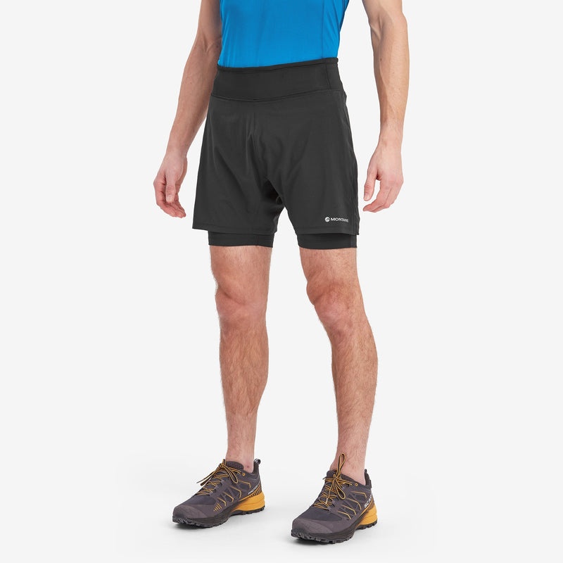 Montane Slipstream Twin Skin Löpar Shorts Herr Svarta | WSQBOE578