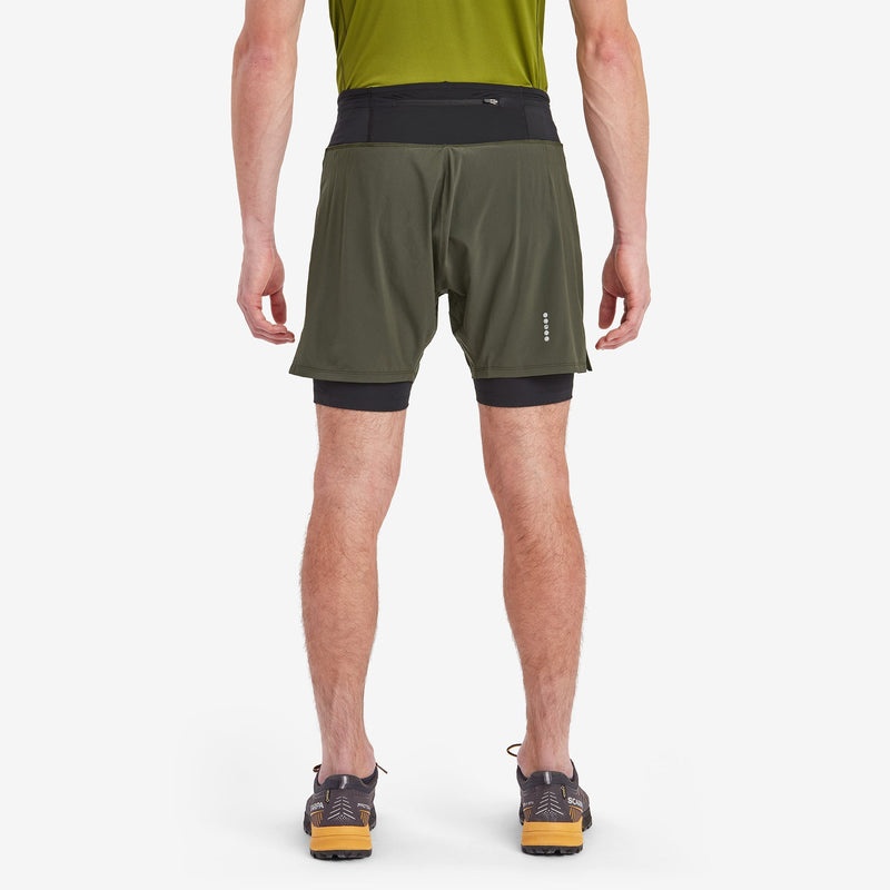 Montane Slipstream Twin Skin Löpar Shorts Herr Mörkgröna | JKNZLF735